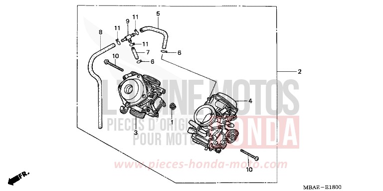 CARBURETOR (ASSY.) for Shadow Aero LIGHT CUPPER METALLIC-S (YR118K) from 2000